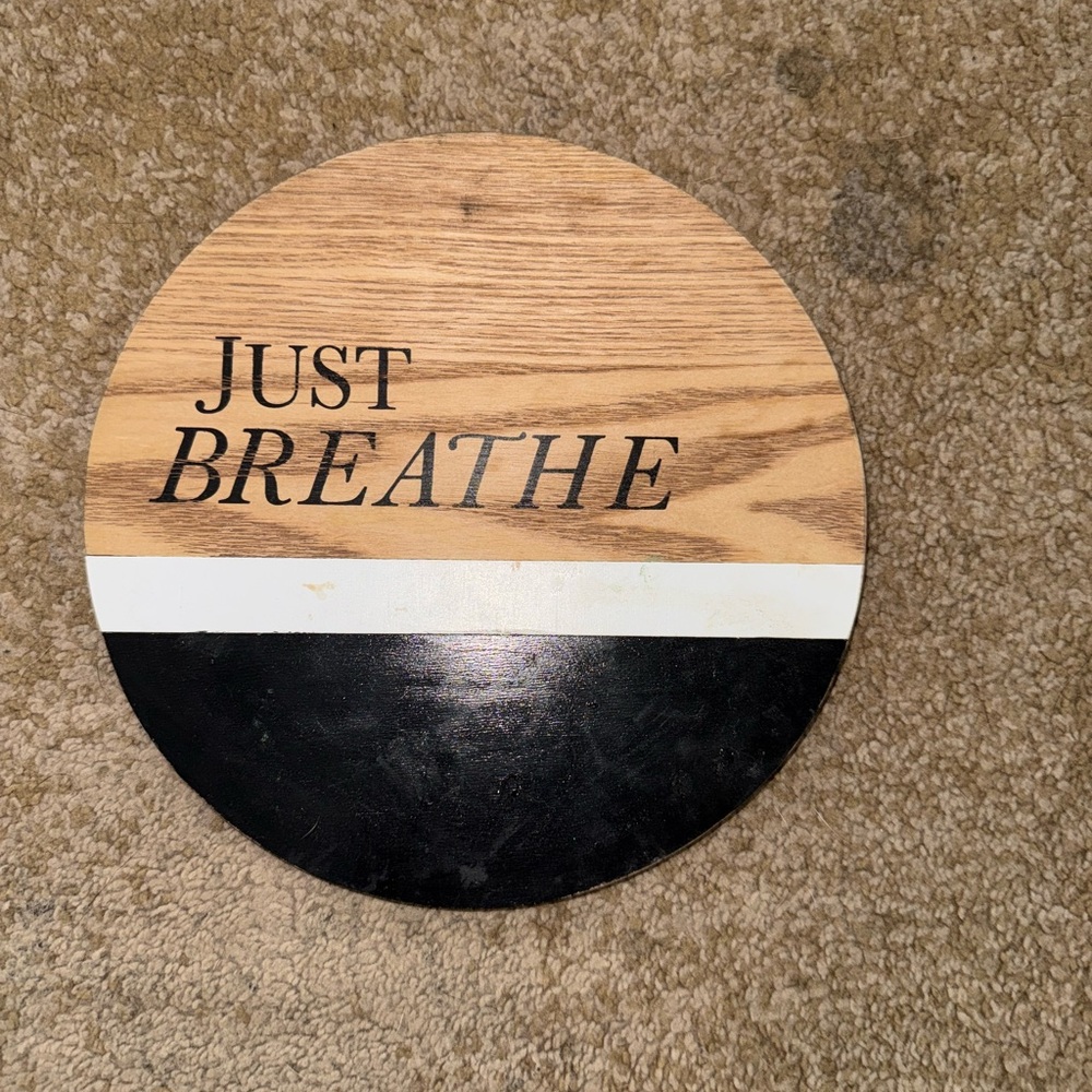 Just Breathe Wooden Wall Art